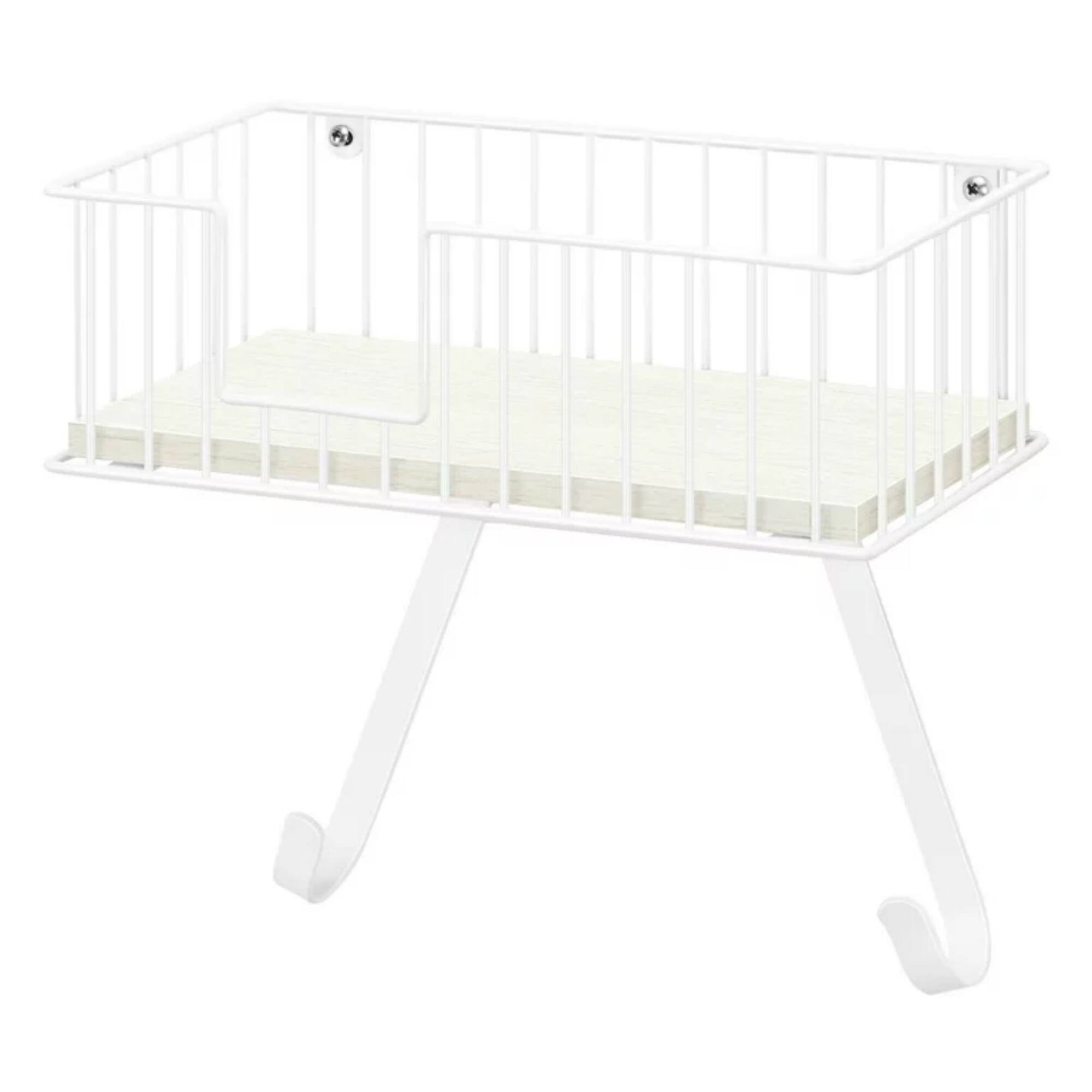 NEX™ White Wall-Mounted Y-Leg Ironing Board Hanger with Storage Basket